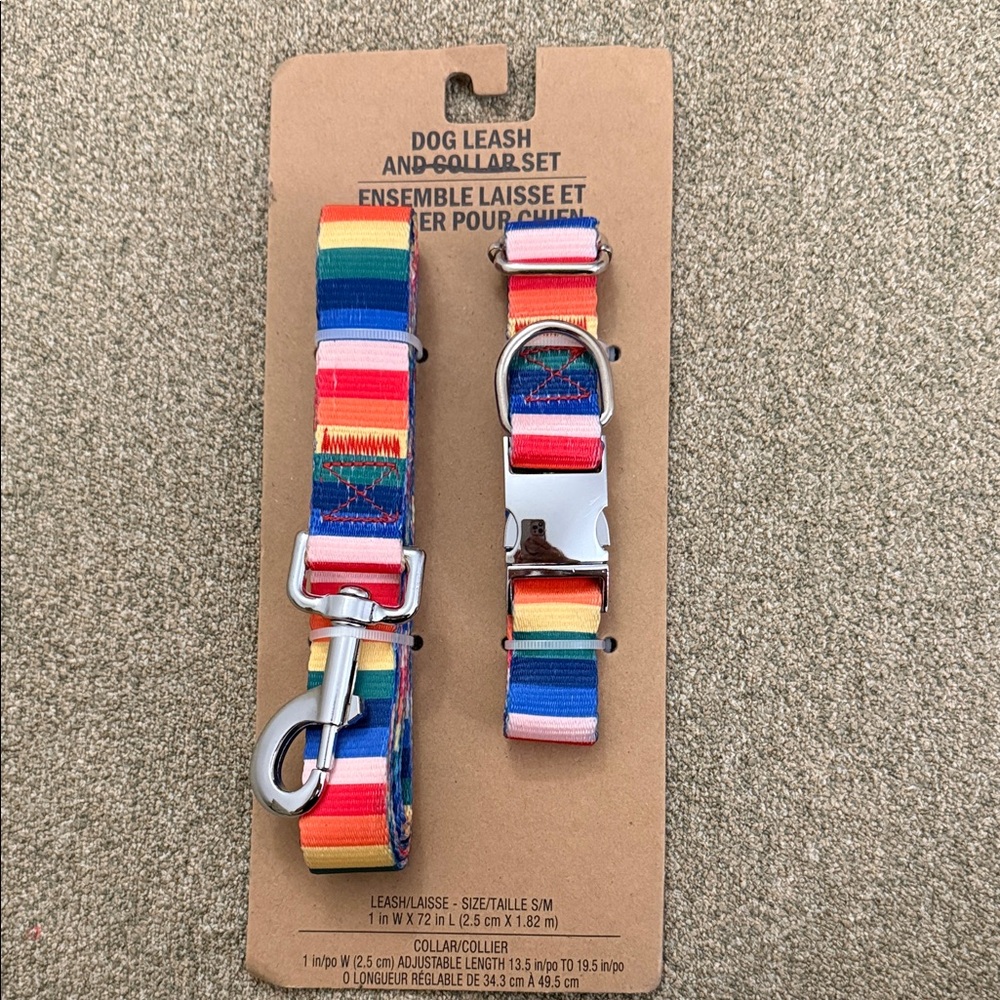 Vibrant Multicolor Dog Leash and Collar Set
